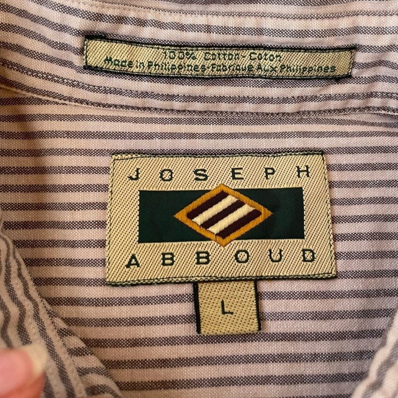 Vintage Joseph abound Striped utility button up shirt sz L - Picture 6 of 6